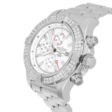 Breitling Super Avenger A13370 48mm Stainless Steel Chronograph White Dial Diamond Bezel