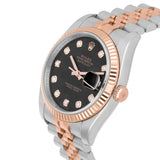 Rolex Datejust 36 Reference 116231 Black Diamond Dial Rose Gold and Stainless Steel Jubilee Watch