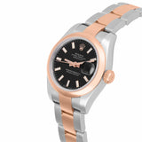 Rolex Datejust 179161 Ladies 26mm Black Dial Two-Tone 18kt Rose Gold and Stainless Steel 2020