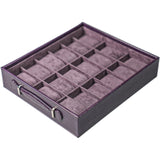 18-Slot Watch Tray Storage in Purple PU Leather