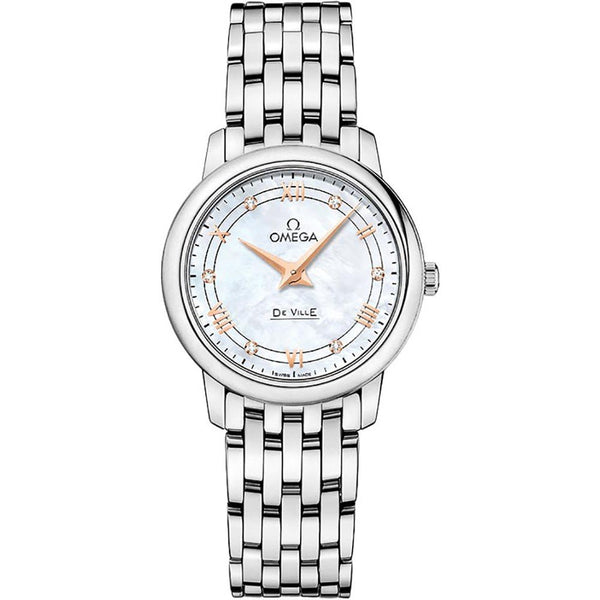 Omega De Ville Prestige 424.10.27.60.55.001 Stainless Steel 27.4mm Mother-of-Pearl Dial