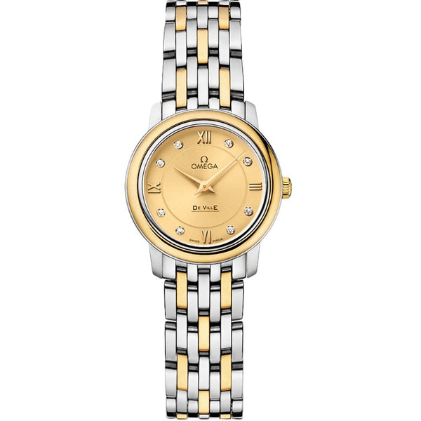 Omega De Ville Prestige 424.20.24.60.58.001 24.4mm Two-Tone Champagne Dial