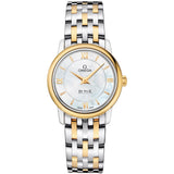 Omega De Ville Prestige 424.20.27.60.05.001 27.4mm Two-Tone Mother-of-Pearl Quartz Watch