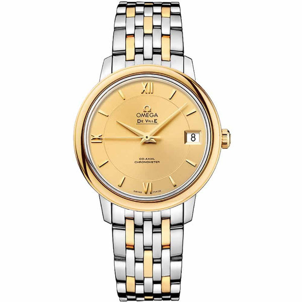 Omega De Ville Prestige Co-Axial 424.20.33.20.08.001 32.7mm Two-Tone Champagne Dial