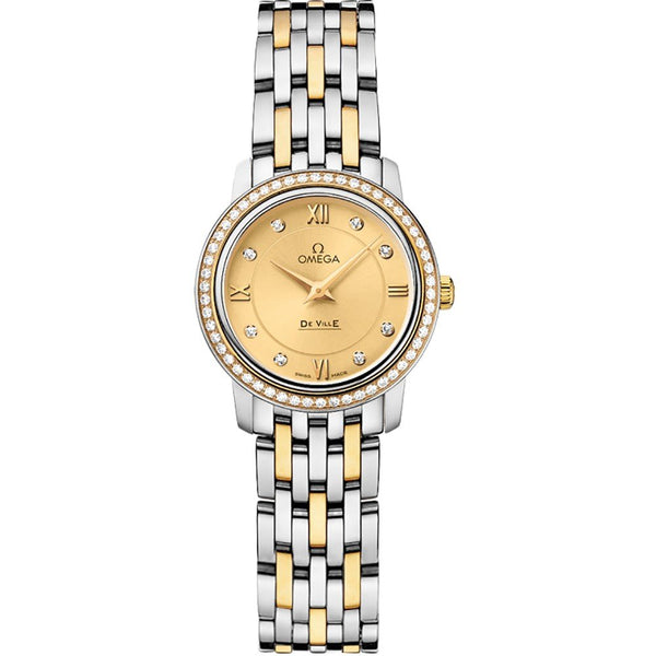 Omega De Ville Prestige 424.25.24.60.58.001 24.4mm Two-Tone Champagne Dial