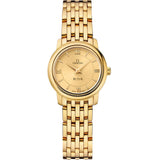 Omega De Ville Prestige 424.50.24.60.08.001 in 18kt Yellow Gold with Champagne Dial