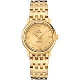 Omega De Ville Prestige 424.50.27.60.08.001 in 18kt Yellow Gold with Champagne Dial