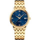 Omega De Ville Prestige Co-Axial 424.50.37.20.03.001 36.8mm 18kt Yellow Gold Blue Dial