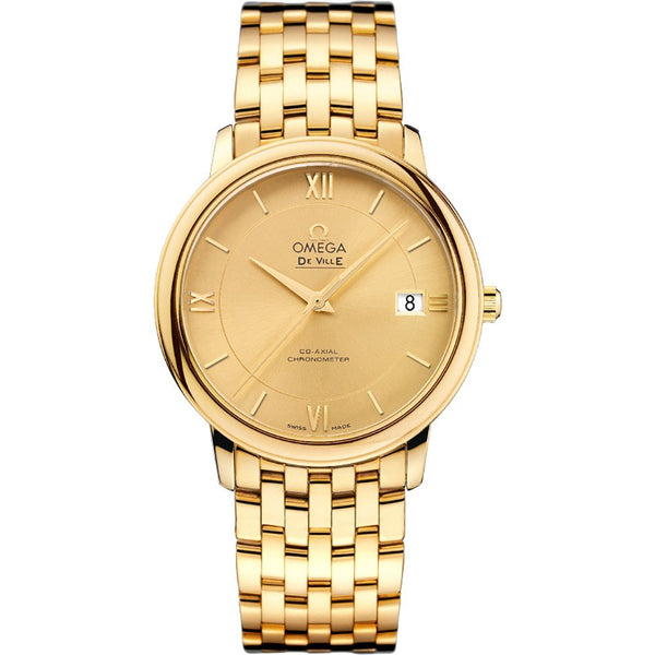 Omega De Ville Prestige Co-Axial 424.50.37.20.08.001 in 18K Yellow Gold, 36.8mm