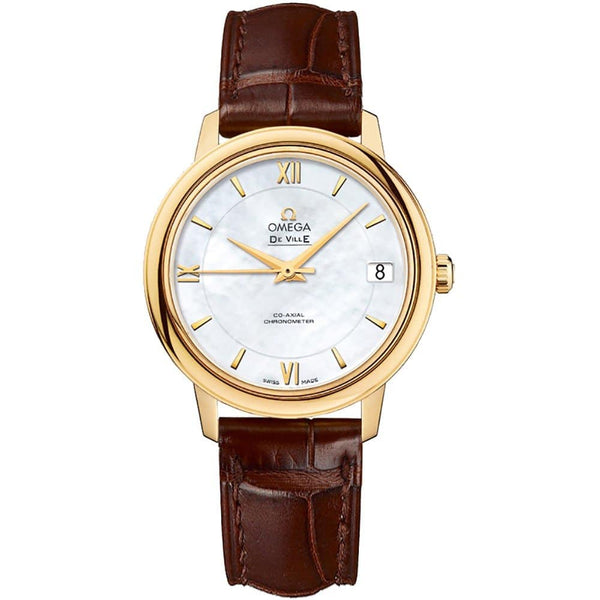 Omega De Ville Prestige Co-Axial 424.53.33.20.05.002 in 18k Yellow Gold with Mother-of-Pearl Dial