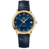 Omega De Ville Prestige Co-Axial 424.53.33.20.53.002 32.7mm 18kt Yellow Gold Blue Dial