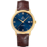 Omega De Ville Prestige Co-Axial 424.53.40.20.03.001 in 18k Yellow Gold with Blue Dial