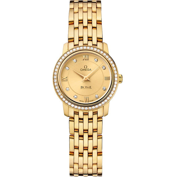 Omega De Ville Prestige 424.55.24.60.55.002 in 18kt Rose Gold with Champagne Dial