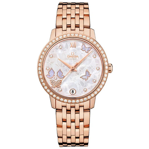 Omega De Ville Prestige Co-Axial 424.55.33.20.55.004 in 18kt Rose Gold with Mother-of-Pearl Dial