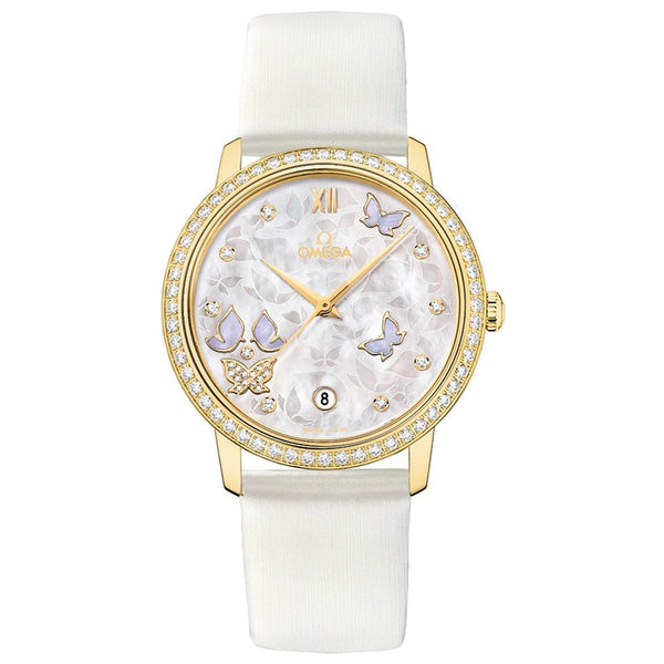 Omega De Ville Prestige Co-Axial 424.57.37.20.55.001 in 18k Yellow Gold with Mother-of-Pearl Dial