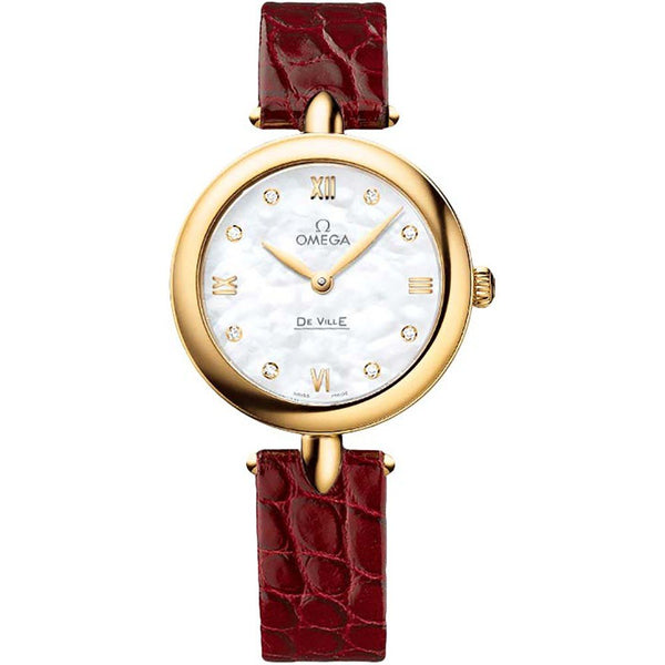 Omega De Ville Prestige 424.53.27.60.55.001 in 18k Yellow Gold with Mother-of-Pearl Dial