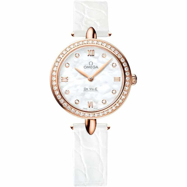 Omega De Ville Prestige 424.58.27.60.55.002 in 18kt Rose Gold with Mother-of-Pearl Dial