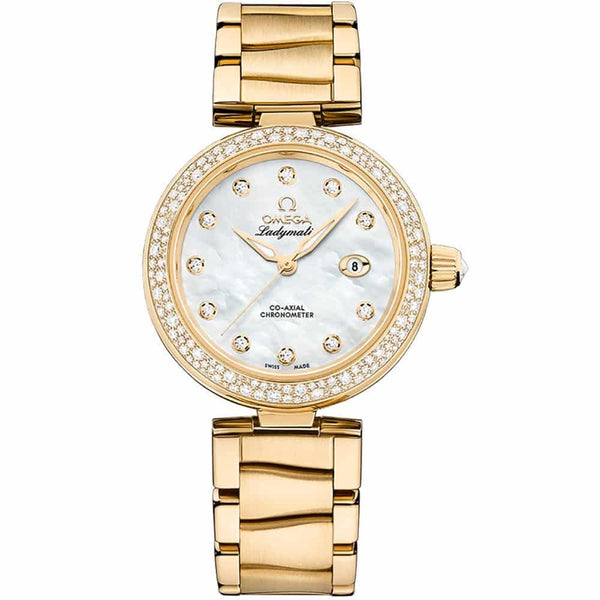 Omega De Ville Ladymatic 425.65.34.20.55.009 34mm 18kt Yellow Gold