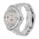 Breitling Superocean 44mm Custom Diamond Stainless Steel Watch A44360