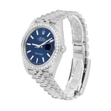 Rolex Datejust 41 126300 Stainless Steel Blue Index Dial Diamond Bezel Jubilee Bracelet
