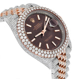 Rolex Datejust 41 126331 Rose Gold and Stainless Steel Diamond-Set Brown Dial Watch