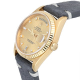Rolex Day-Date 18238 36mm 18K Yellow Gold Fluted Bezel Champagne Diamond Dial