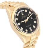 Rolex Day-Date 118238-0111 36mm 18K Yellow Gold Black Diamond Dial President Bracelet