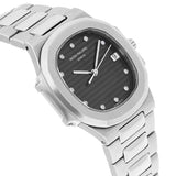 Patek Philippe Nautilus 3900/1 33mm Black Diamond Dial Stainless Steel Quartz Watch with Box and Papers