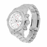 Breitling Super Avenger A13370 48mm Stainless Steel Chronograph White Dial Diamond Bezel