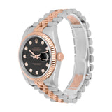 Rolex Datejust 36 Reference 116231 Black Diamond Dial Rose Gold and Stainless Steel Jubilee Watch