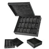 Watch Storage Box Tray 18 Slots Black PU Leather