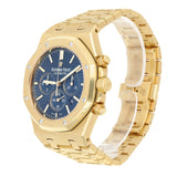 Audemars Piguet Royal Oak Chronograph 26320BA.OO.1220BA.02 41mm Yellow Gold Blue Dial Watch 2017