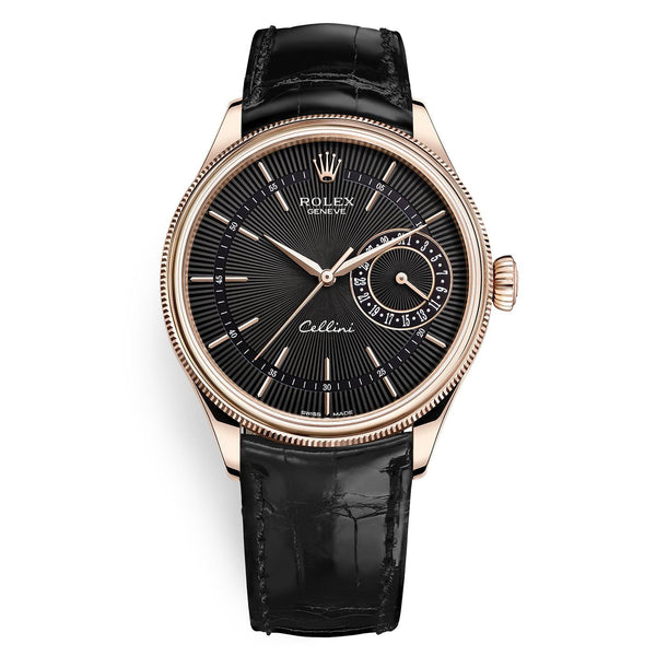 Rolex Cellini Date 50515 18kt Everose Gold 39mm Black Dial Men's Watch