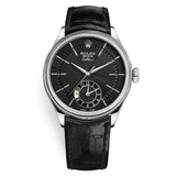 Rolex Cellini Dual Time 50529 18kt White Gold 39mm Black Dial Watch