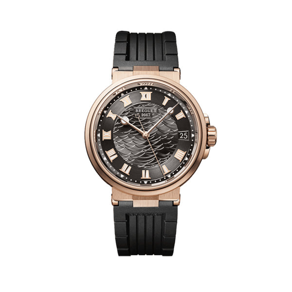 Breguet Marine 5517BR/G3/5ZU Rose Gold 40mm Grey Dial with Black Rubber Strap