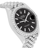 Rolex Datejust 41 Black Index Dial Diamond Bezel Jubilee Bracelet Steel Watch 126300
