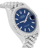 Rolex Datejust 41 126300 Stainless Steel Blue Index Dial Diamond Bezel Jubilee Bracelet