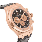 Audemars Piguet Royal Oak Chronograph 26331OR.OO.D821CR.01 41mm Rose Gold Brown Dial Leather Strap