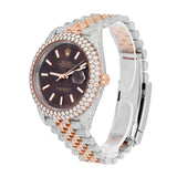 Rolex Datejust 41 126331 Rose Gold and Stainless Steel Diamond-Set Brown Dial Watch