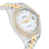 Rolex Datejust 36 116233 Two-Tone Diamond Bezel White Roman Dial Jubilee Bracelet