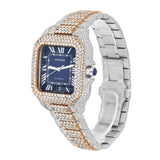Cartier Santos de Cartier WSSA0018 Custom Diamond Iced Out Stainless Steel and Rose Gold 40mm
