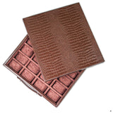 Large 24-Watch Storage Tray with Cover in Chocolate PU Leather