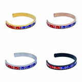 Speedometer Style Stainless Steel Watch Bangle in Gold with Red-Blue Digits