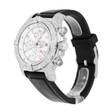 Breitling Super Avenger A13370 White Dial Stainless Steel Custom Diamond Bezel Watch