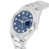 Rolex Datejust 126234-0038 36mm Blue Diamond Dial Fluted Bezel Stainless Steel Oyster Bracelet Watch 2020