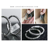 LWU Diamond Hoop Earrings in 18K White Gold — 10.78 ct Emerald Cut