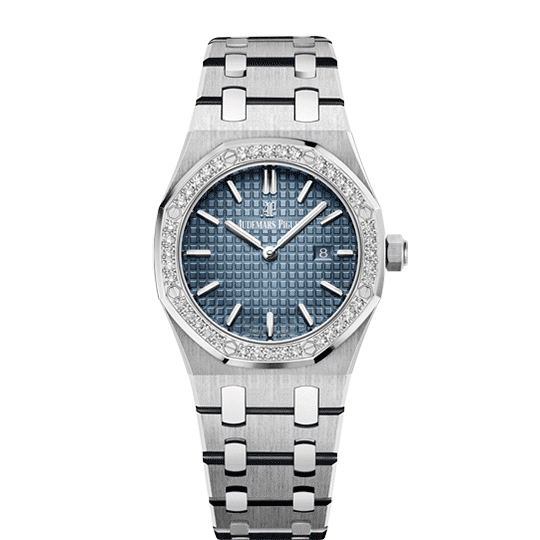 Audemars Piguet Royal Oak 67651IP.ZZ.1261IP.01 Quartz 33mm Titanium Blue Dial Diamond Bezel