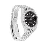 Rolex Datejust 41 Black Index Dial Diamond Bezel Jubilee Bracelet Steel Watch 126300