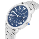 Cartier Ronde Solo XL Blue Dial Automatic Steel Watch WSRN0023 with Papers