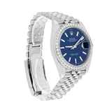 Rolex Datejust 41 126300 Stainless Steel Blue Index Dial Diamond Bezel Jubilee Bracelet